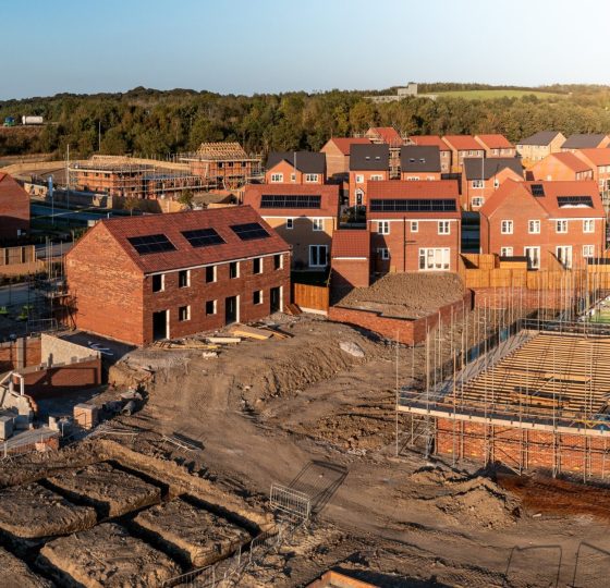 Aerial,Panoramic,Landscape,View,Of,A,New,Build,Housing,Estate
